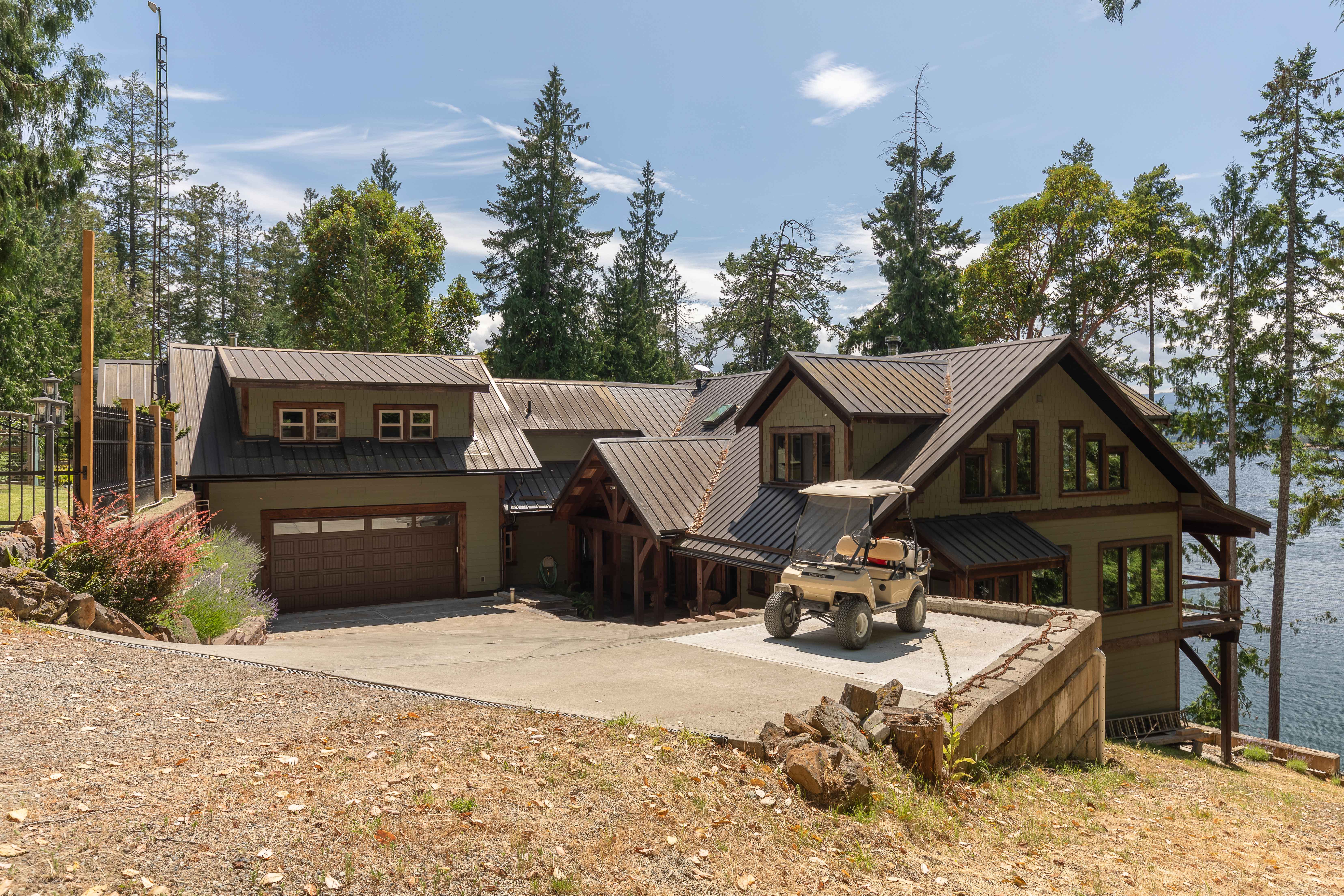 Oceanfront timber-frame home exterior